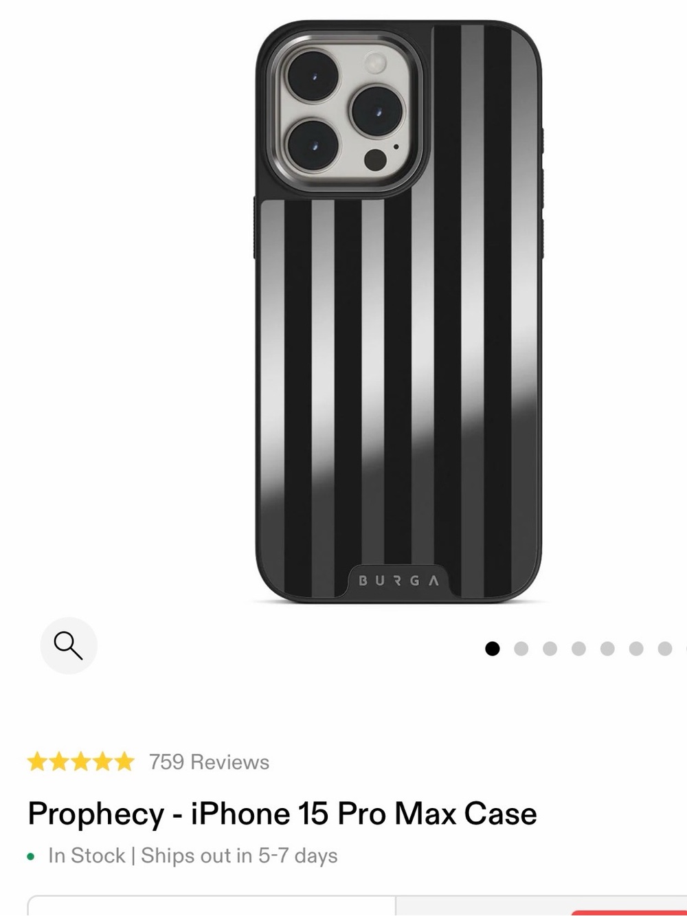 Burga Prophecy iPhone 15 Pro Max Case - Elite Mirror Dark Mag Safe.